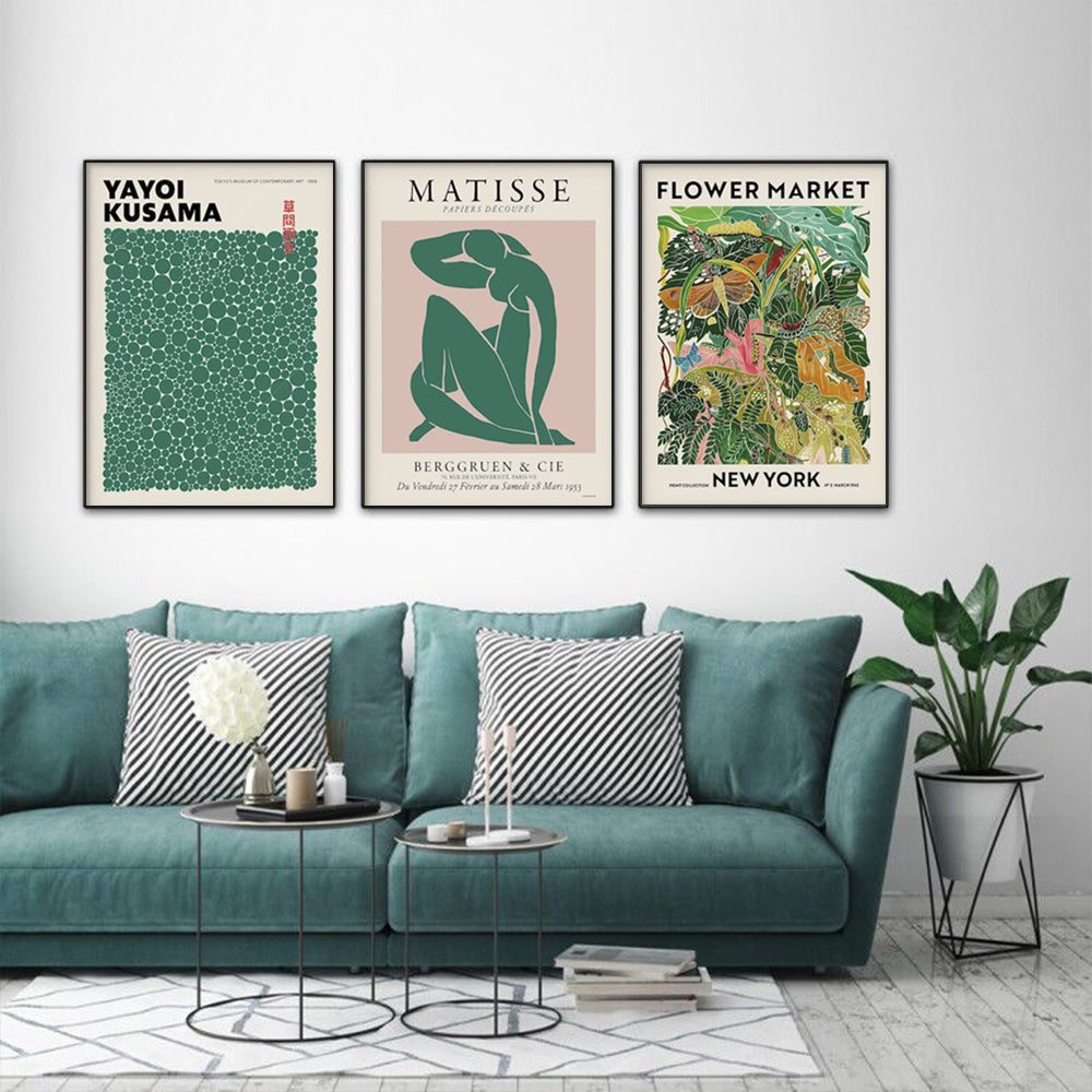 Wall Art Flower Market Matisse Print Yayoi Kusama Canvas Collection Modern Prints