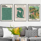 Wall Art Flower Market Matisse Print Yayoi Kusama Canvas Collection Modern Prints