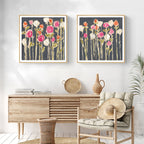 Wall Art Laurels Lollies 2 Sets Wood Frame Canvas Decorative Home Wall Decor