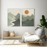 Wall Art River Mountain Canvas Prints Decorative Modern Landscape Art for Living Room