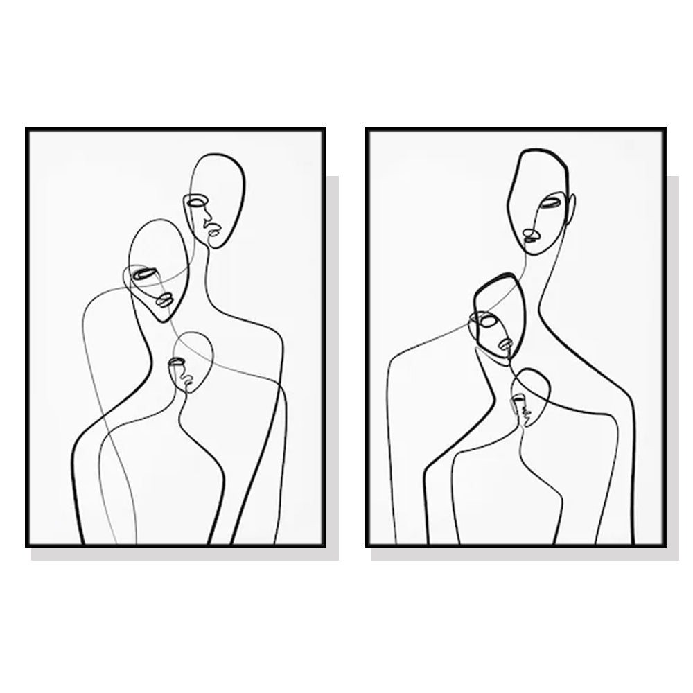 Wall Art Abstract Figures 2 Sets Canvas Prints Modern Minimalist Home Decor