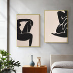 Wall Art Female Figure 2 Sets Gold Frame Canvas Decorative Modern Framed Prints
