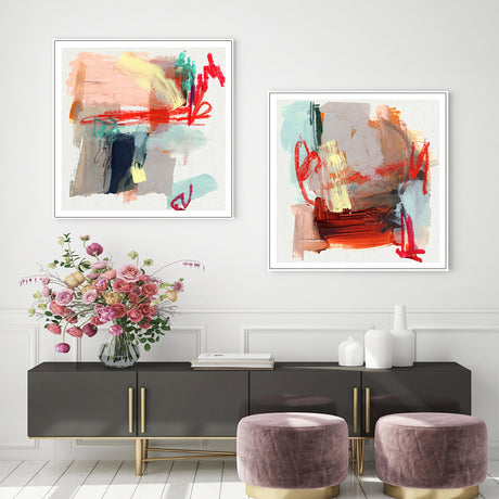Wall Art Abstract Colourful Garden Canvas Print for Living Room Home Décor