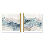 Wall Art Mountain 2 Sets Gold Frame Canvas Decorative Prints for Home Decor