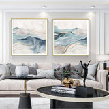 Wall Art Mountain 2 Sets Gold Frame Canvas Decorative Prints for Home Decor