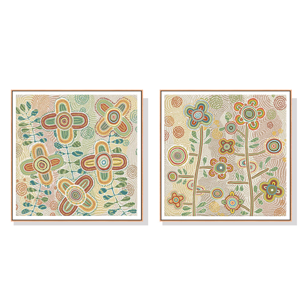 Wall Art Lovely Pattern II Wood Frame Canvas Decorative Modern Home Wall Decor