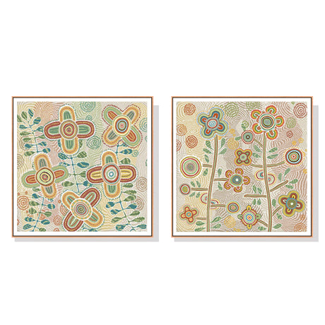 Wall Art Lovely Pattern II Wood Frame Canvas Decorative Modern Home Wall Decor