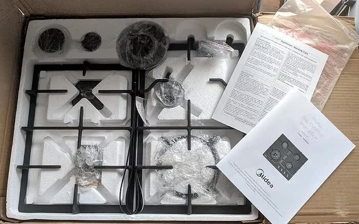 60cm Black Gas Glass Cooktop