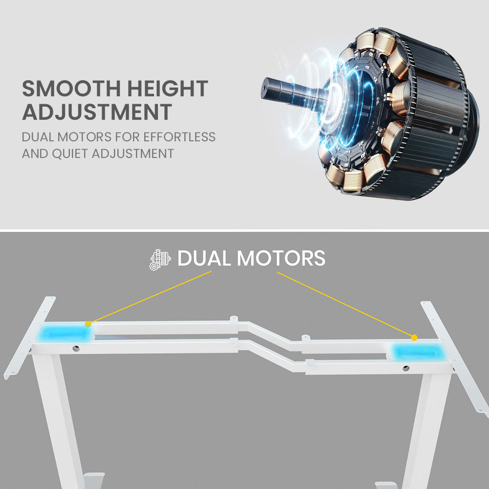 FORTIA Dual Motor L-Shaped Adjustable Desk