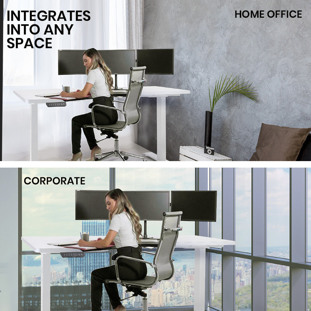 FORTIA Dual Motor L-Shaped Adjustable Desk