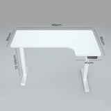 FORTIA Dual Motor Adjustable L-Shaped Desk