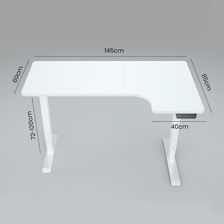 FORTIA Dual Motor Adjustable L-Shaped Desk