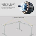 FORTIA 3-Motor Height Adjustable Corner Desk