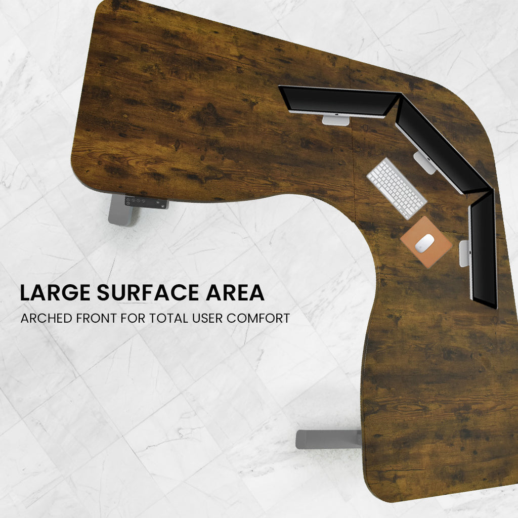 FORTIA 3-Motor Height Adjustable Corner Desk