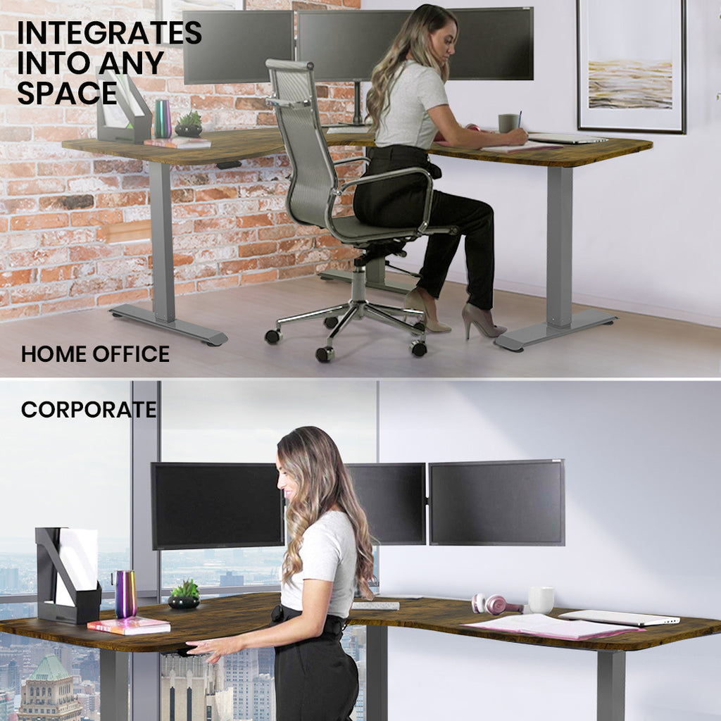 FORTIA 3-Motor Height Adjustable Corner Desk
