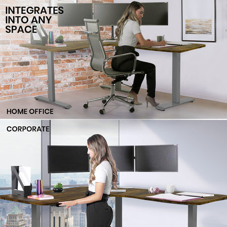 FORTIA 3-Motor Height Adjustable Corner Desk