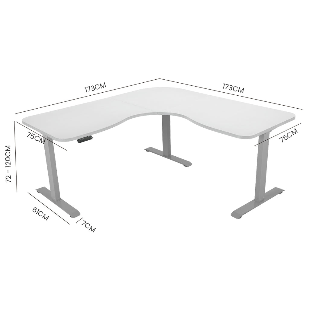 FORTIA 3-Motor Height Adjustable Corner Desk