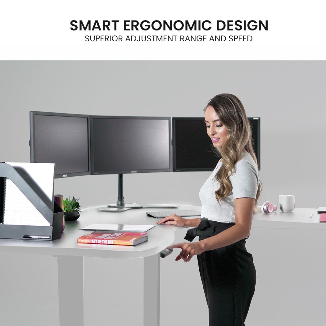 FORTIA 3-Motor Height Adjustable Corner Desk