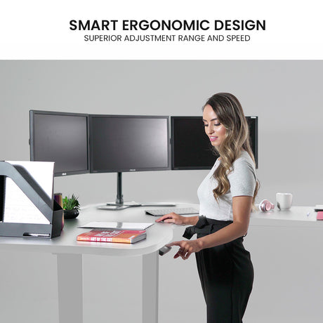 FORTIA 3-Motor Height Adjustable Corner Desk