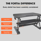 FORTIA 90cm Adjustable Sit-Stand Desk Riser