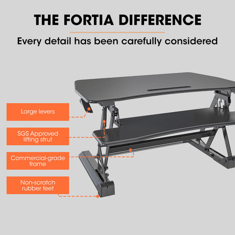 FORTIA 90cm Adjustable Sit-Stand Desk Riser