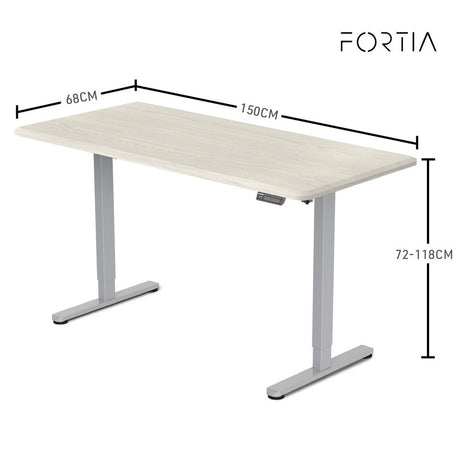 FORTIA Electric Height Adjustable Sit Stand Desk
