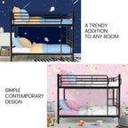 Kingston Slumber 2in1 King Single Metal Bunk Bed Frame, with Modular Design, Dark Matte Grey