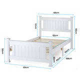 KINGSTON SLUMBER Single Wooden Bed Frame, Bedroom Furniture for Kids and Adults