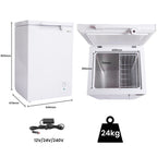 GECKO 100L Portable Chest Freezer, 12V/24V/240V for Motorhome and Caravan, White