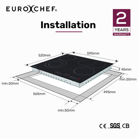 60cm 4 Zone Ceramic Electric Cooktop