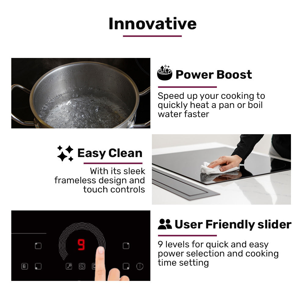 60cm 4 Zone Induction Cooktop with FlexZone