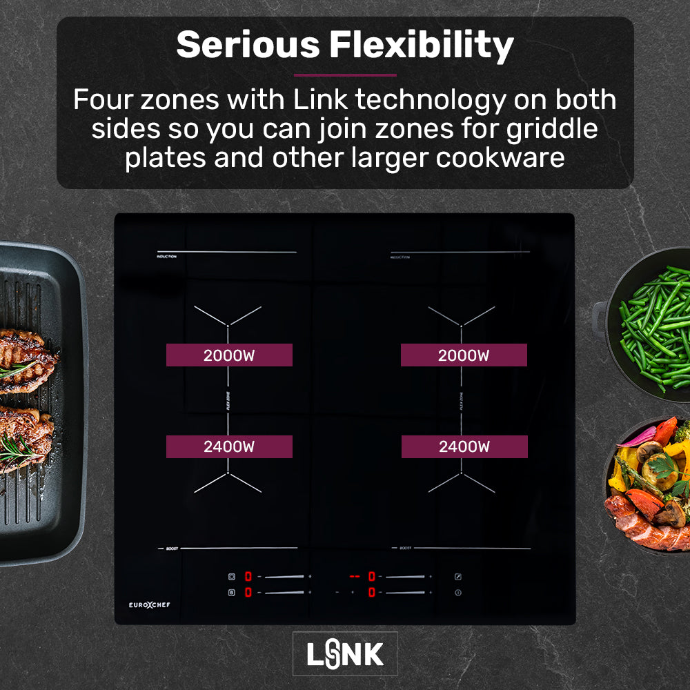60cm 4 Zone Induction Cooktop, 7200W
