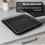 EuroChef 60cm Stainless Built-in 70L Grill 8 Function Fan Forced Electric Wall Oven