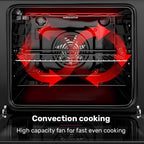 EuroChef 60cm Stainless Built-in 70L Grill 8 Function Fan Forced Electric Wall Oven