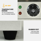 THERMOMATE Commercial Electric Griddle TH-G05, 4400W 73x37cm Flat Cooking Surface