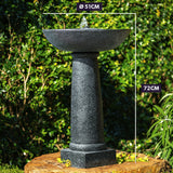 Contemporary Solar Water Feature Bird Bath