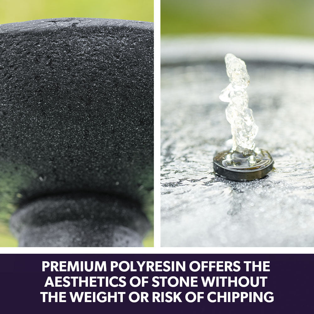 Contemporary Solar Water Feature Bird Bath