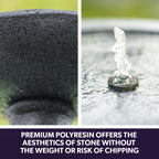 Contemporary Solar Water Feature Bird Bath