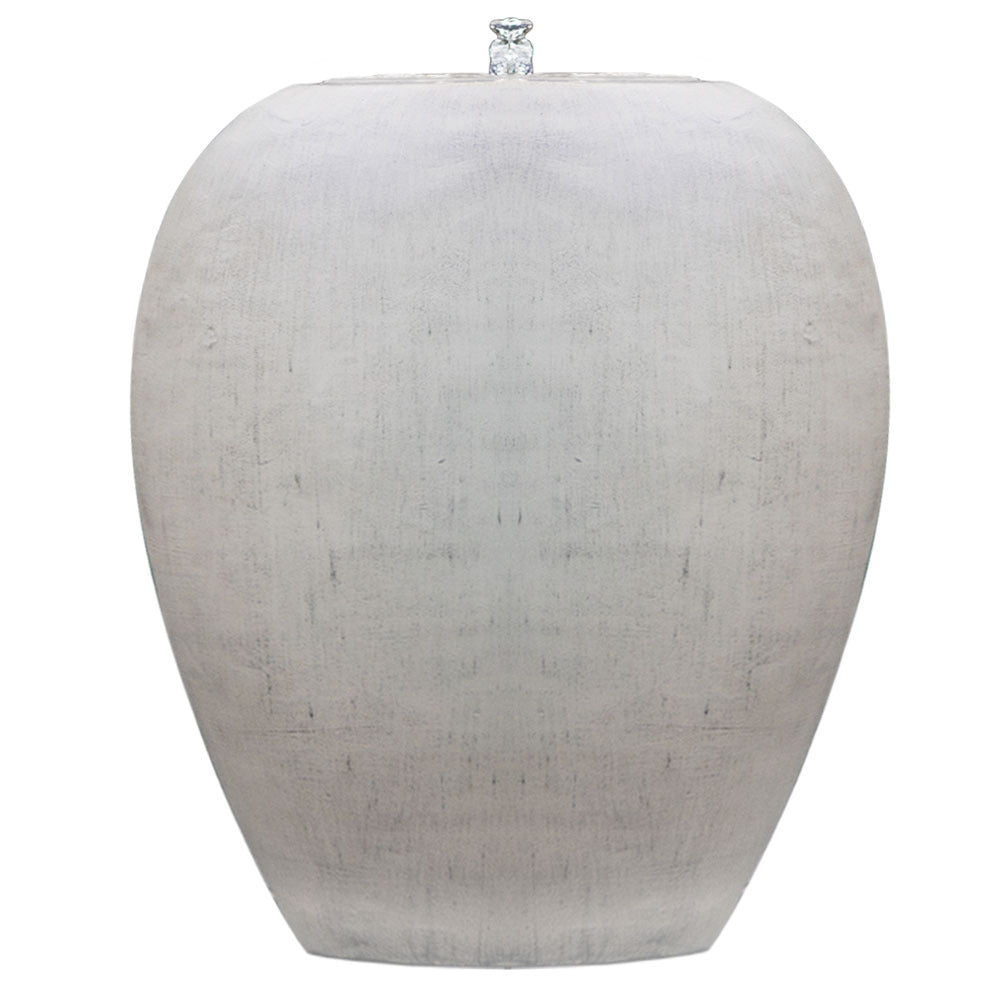 Light Grey Pot Style Solar Water Fountain