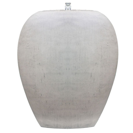 Light Grey Pot Style Solar Water Fountain