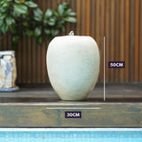 Light Grey Pot Style Solar Water Fountain