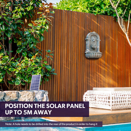 Solar Powered Lion Head Water Feature Fountain