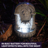 Solar Powered Lion Head Water Feature Fountain