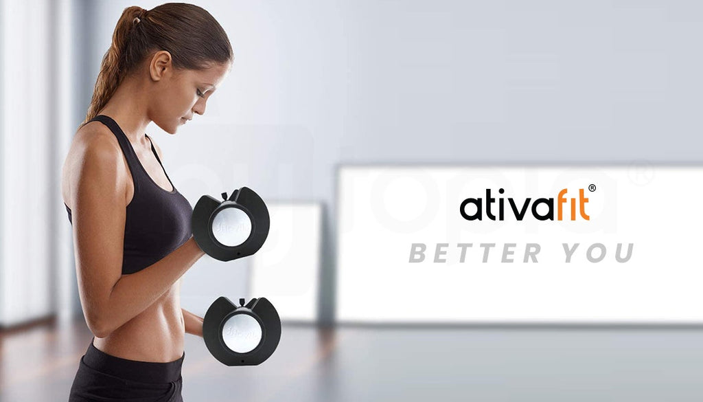 ATIVAFIT 2x Adjustable Dumbbell Set Weights Dumbbells Home Gym Interchangeable