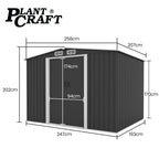PlantCraft Galvanised Steel Garden Shed - 2.58m x 2.07m