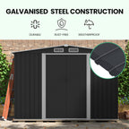 PlantCraft Galvanised Steel Garden Shed - 2.58m x 2.07m