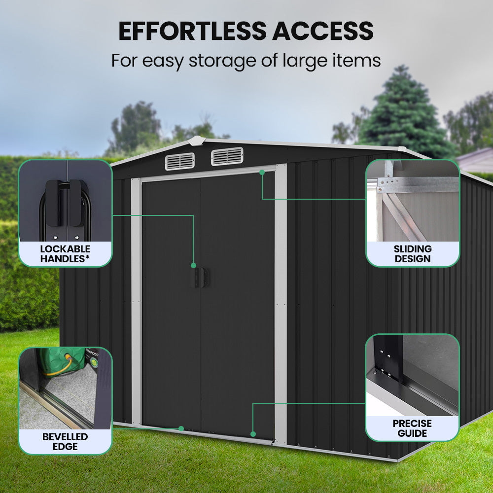 PlantCraft Galvanised Steel Garden Shed - 2.58m x 2.07m