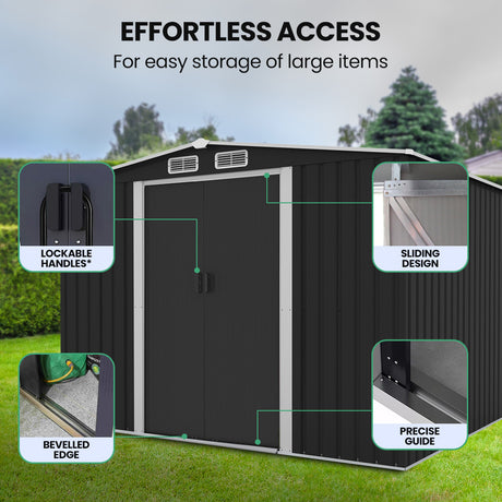 PlantCraft Galvanised Steel Garden Shed - 2.58m x 2.07m