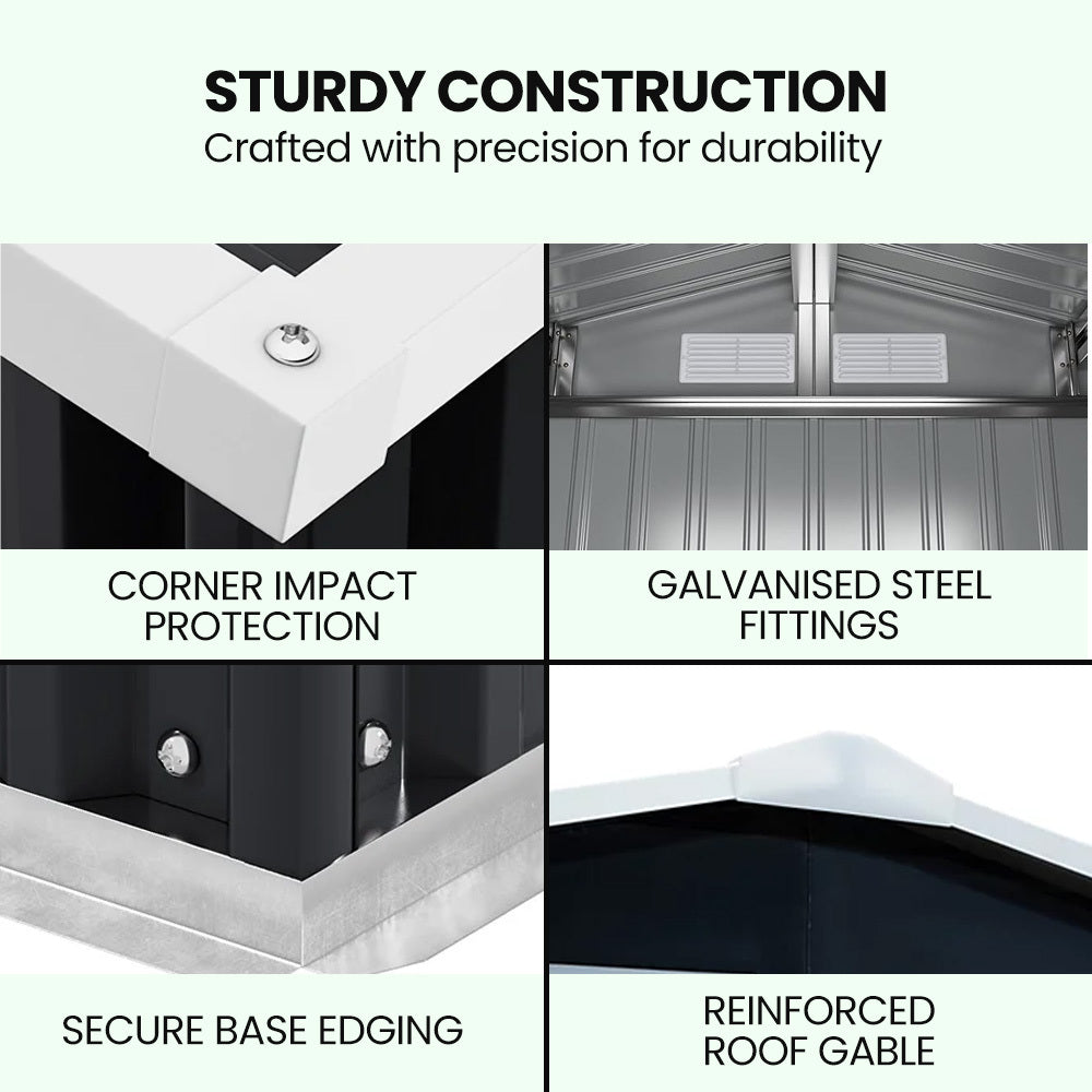 PlantCraft Galvanised Steel Garden Shed - 2.58m x 2.07m