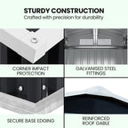 PlantCraft Galvanised Steel Garden Shed - 2.58m x 2.07m